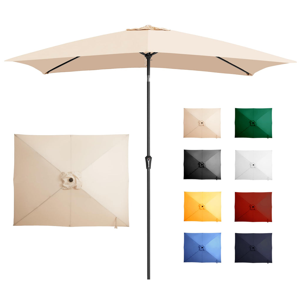 6.5 Rectangular Patio Umbrella rectangle Outdoor Table Umbrella Beige