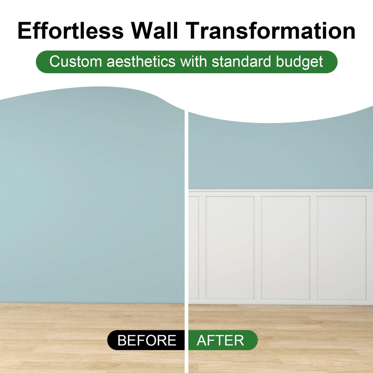 Premade Board and Batten Wainscoting Kit, Paintable MDF Accent Wall Panels with Molding Trim, DIY Wall Paneling Kit