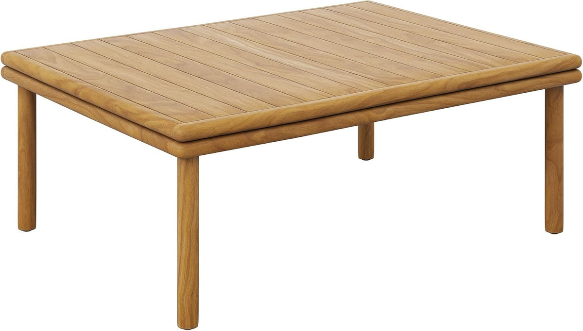 Wren Teak Wood Outdoor Patio 4 Piece Furniture Set in Natural Flint Gray