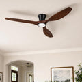 52-Inch Flush Mount Wood Ceiling Fan with Lights for Low Ceilings