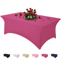Table Cloth Fuchsia 6FT Spandex Stretch Covers for Rectangle Tablecloth
