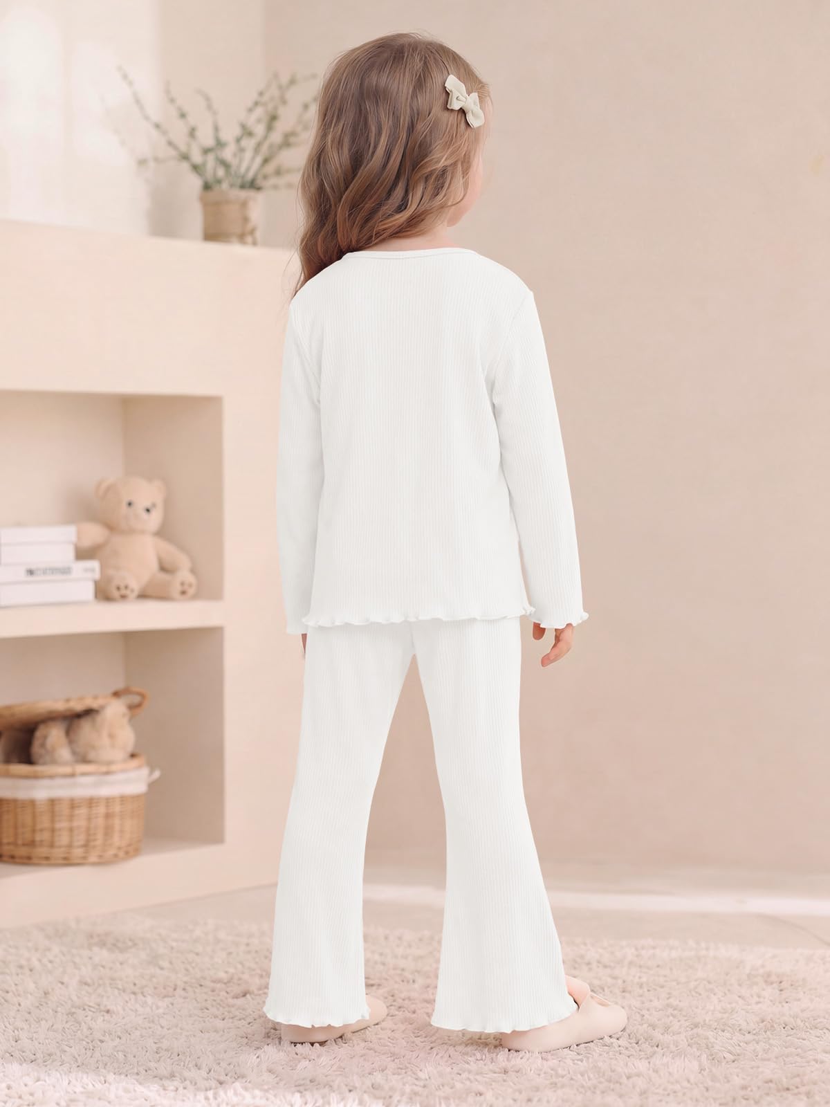 Toddler Baby Girl Long Sleeve Shirts and Flare Pants Set