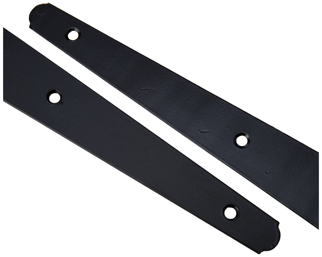 Heavy Duty T-Strap Hinges 16" (400mm) Black, Pack of 2 Steel Gate & Shed Hinges for Doors, Gates & Outdoor Projects