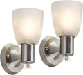Brushed Nickel Wall Sconce Set of Two, Modern Vanity Lights for Mirrors