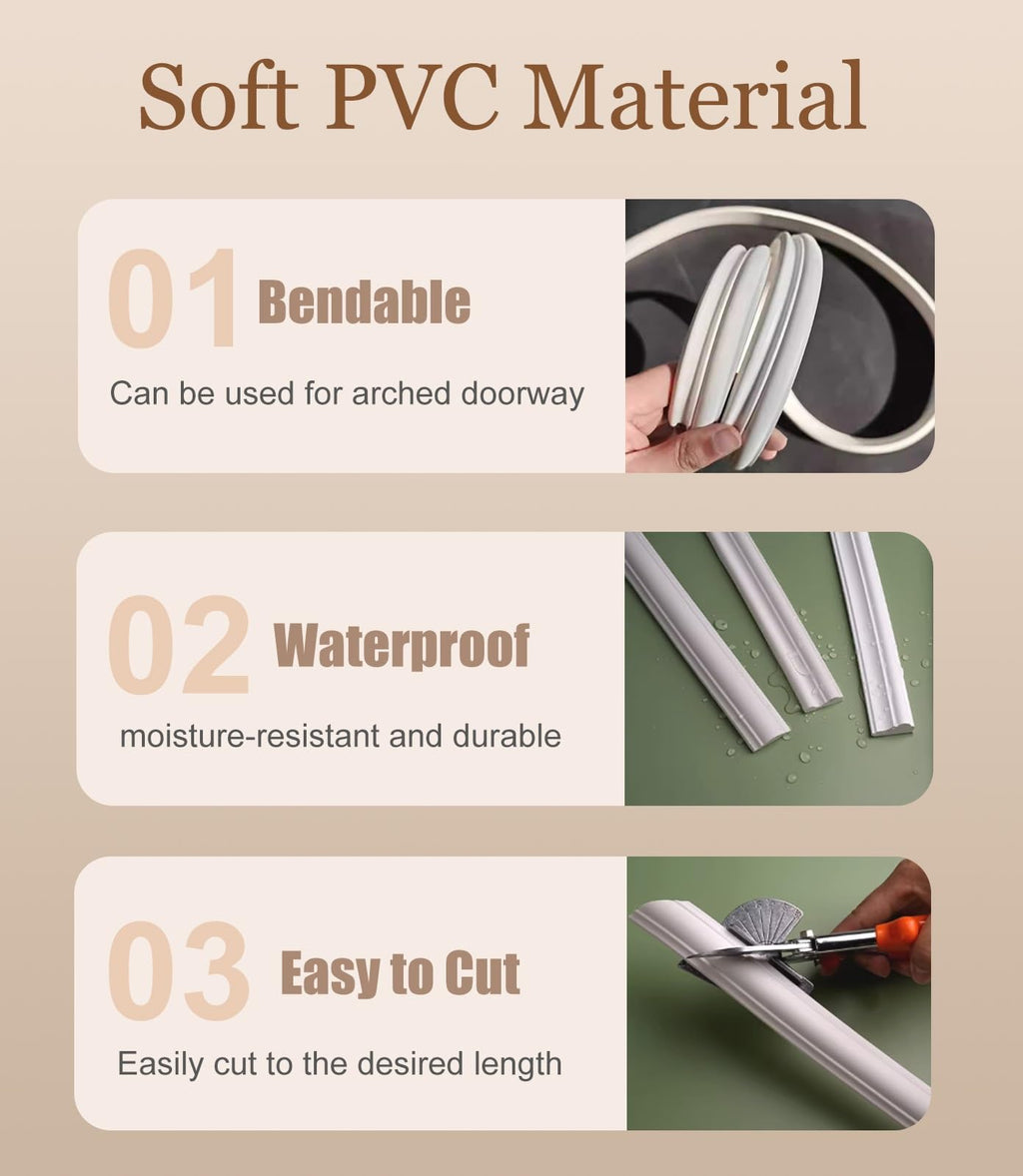 Curved Wall Decorative Molding Trim, PVC Arch Molding Kit for Doorway Drywall, DIY Cuttble Archway Mold Decor for