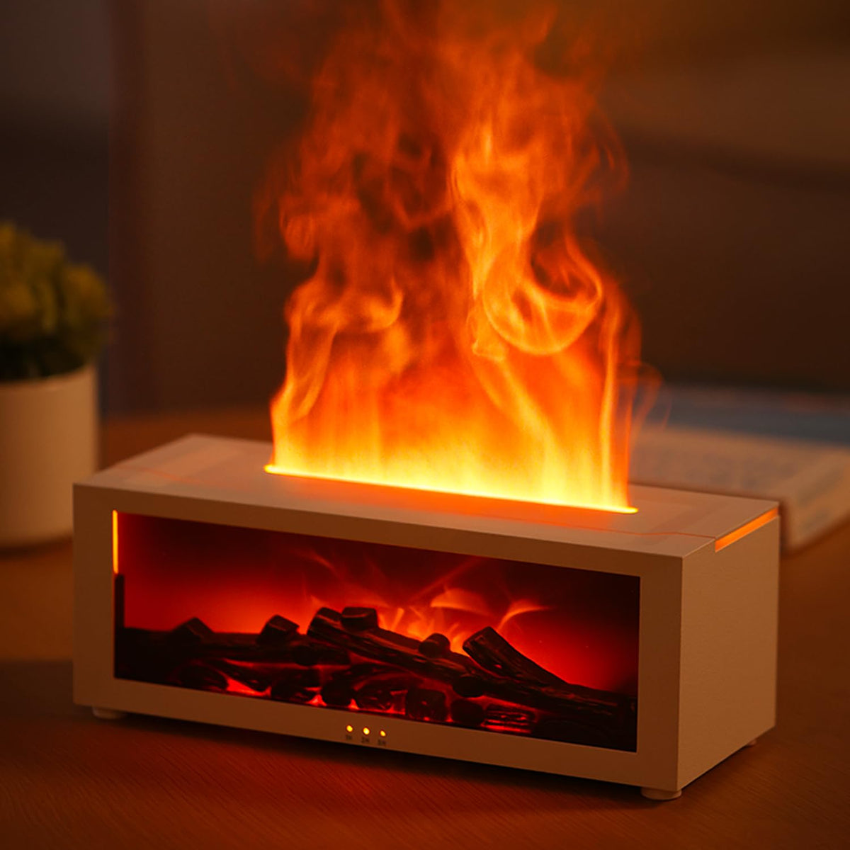 Essential Oil Diffuser, 7 Colors Fireplace Flame Fire Oil Diffuser, 150ml Ultrasonic Aromatherapy Humidifier, Scent