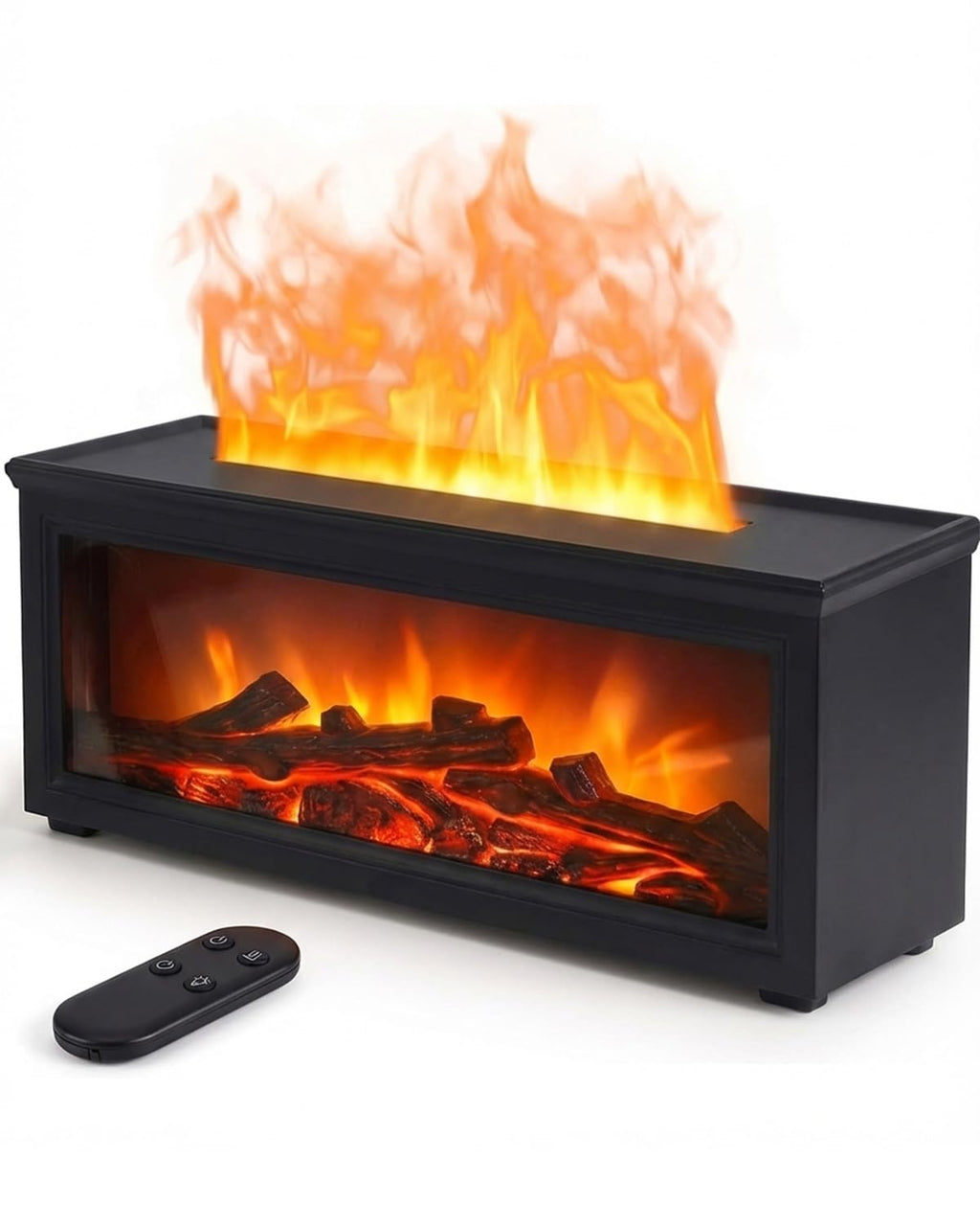 Essential Oil Diffuser, 7-Color Fireplace Flame Aromatherapy Humidifier