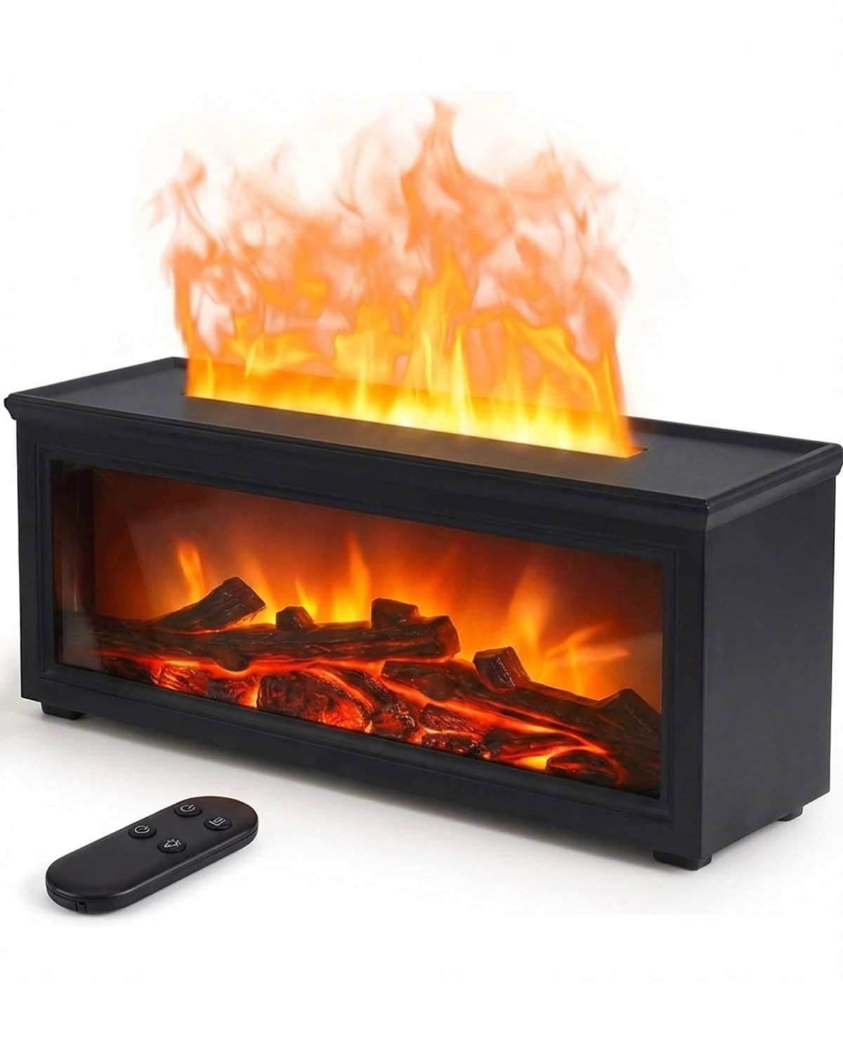 Essential Oil Diffuser, 7-Color Fireplace Flame Aromatherapy Humidifier