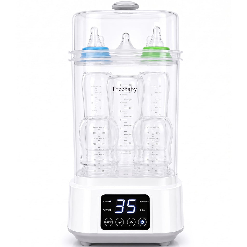 Compact Baby Bottle Sterilizer and Dryer, 8-in-1 Auto Steam System