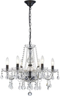 Modern K9 Crystal Chandelier Light Fixture with Clear Faceted Prisms