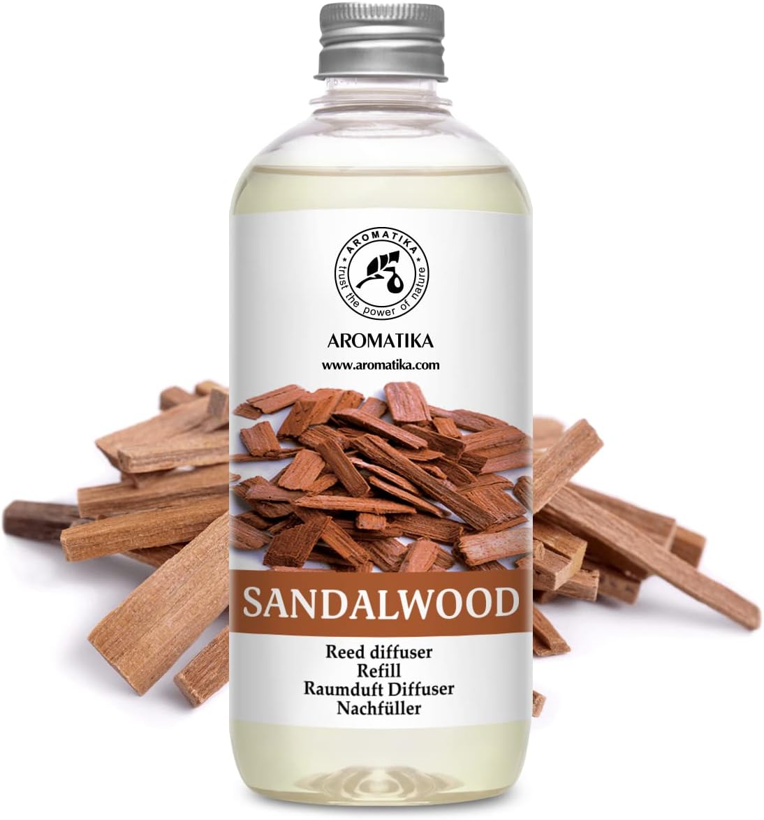 Reed Diffuser Refill Sandalwood 17 Fl Oz (500ml) - Room Diffuser - Home Fragrance - Scented Diffusers - Set of 17