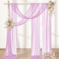 Lilac Purple Wedding Arch Draping Fabric 2 Panels 29" x 20Ft Sheer Wedding Arch Backdrop Drapes Outdoor Curtains for