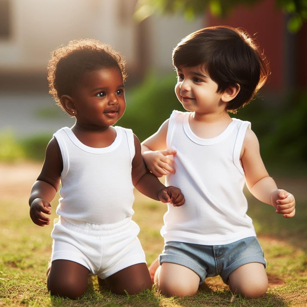 Baby Cotton Undershirt, Unisex Tanktop for Newborn, Infant and Toddler White