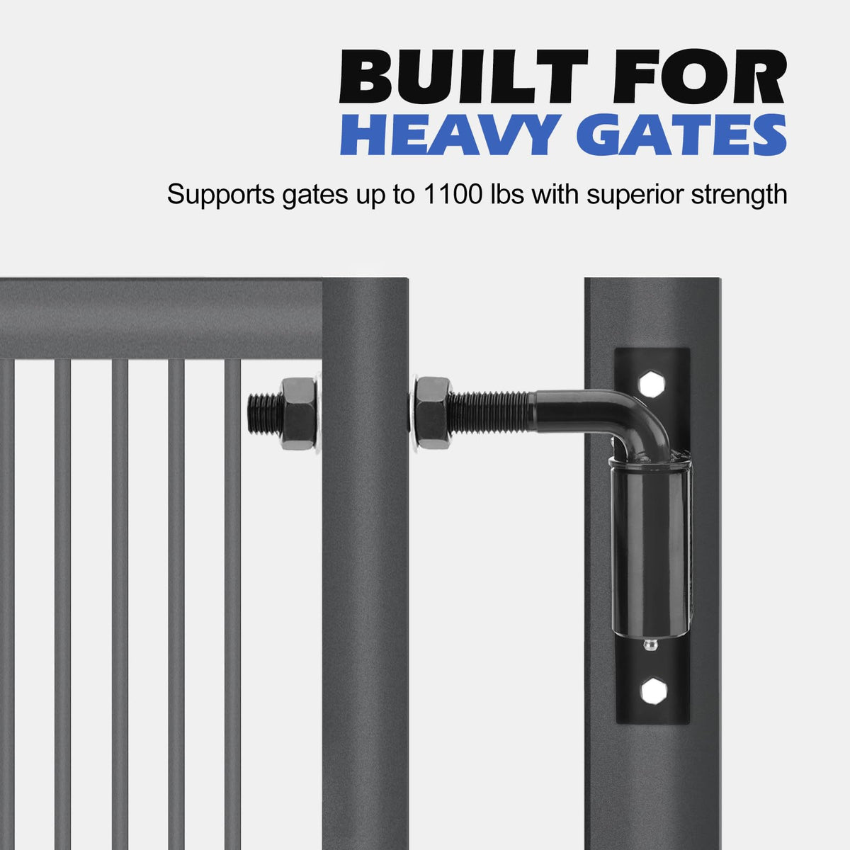 Heavy Duty 3/4" J Bolt Gate Hinge, 7inch Long, 4 Pack