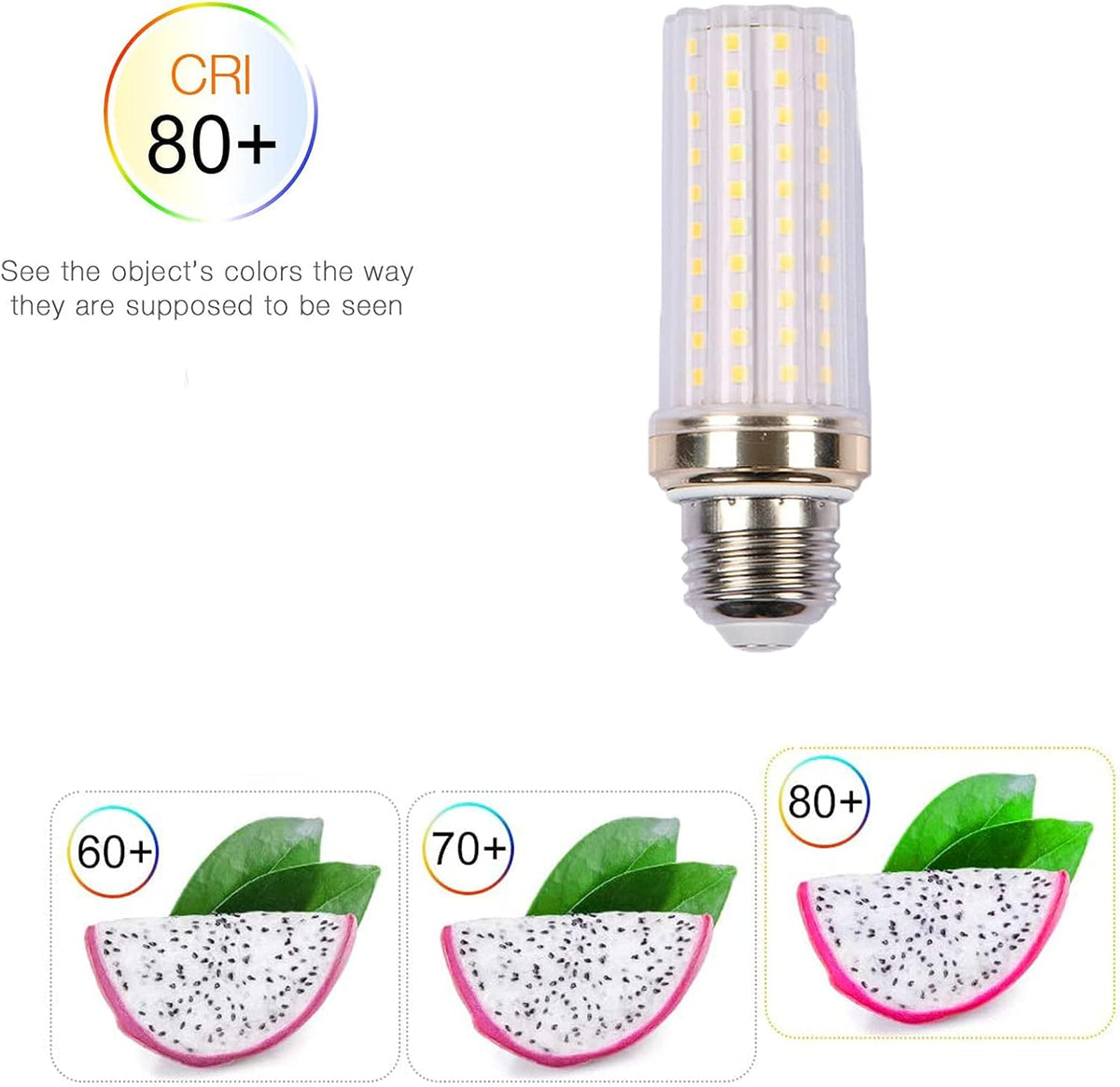 16W LED Corn Light Bulbs, 160W Equivalent 1600LM, 6000K Cool Daylight, E26/E27 Base, Non-Dimmable 360°