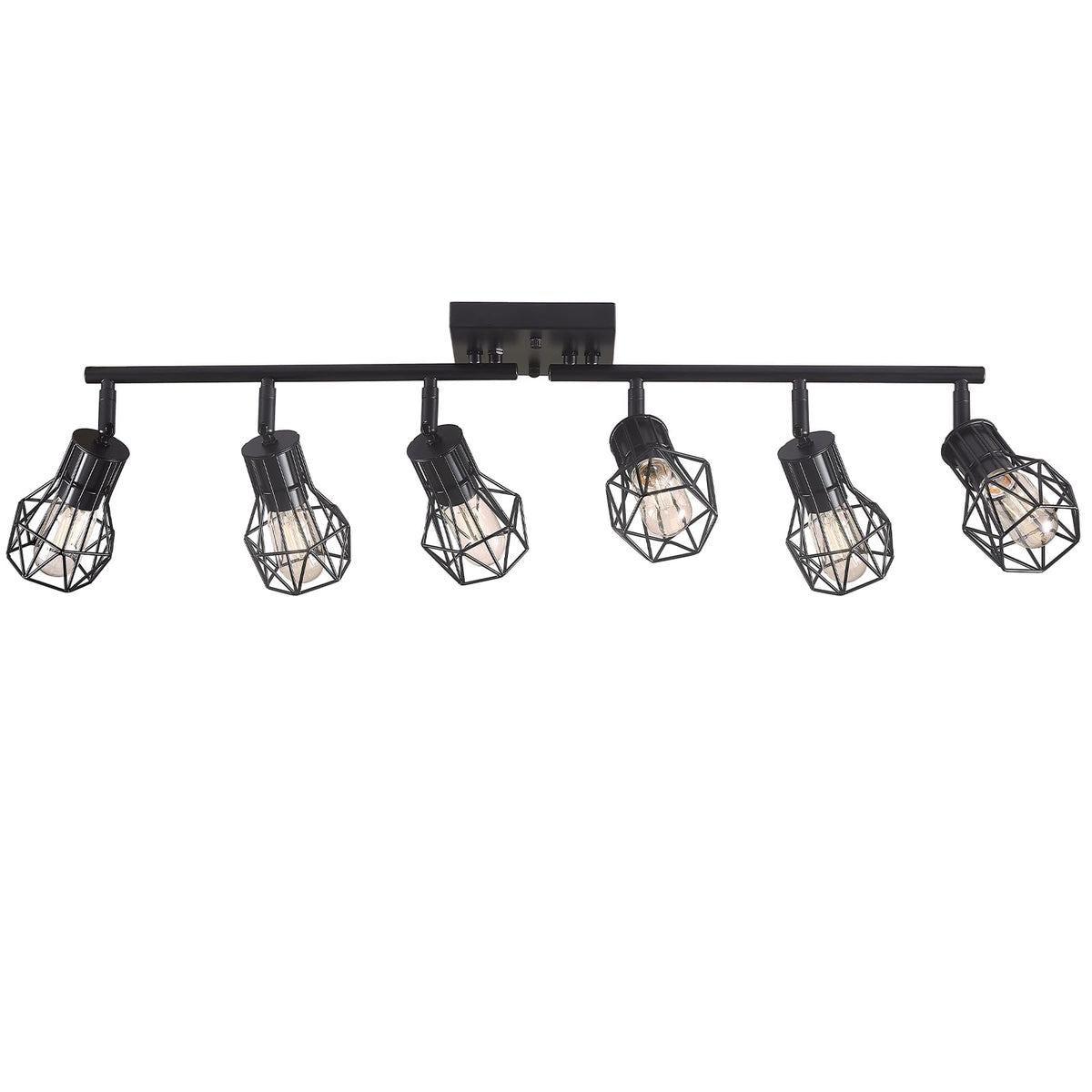 Matte Black Ceiling Mount Track Lighting 6-Light E26