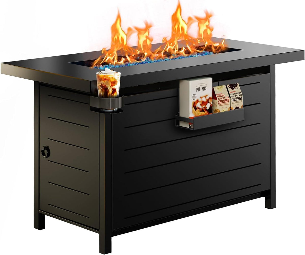 36-Inch Propane Fire Pit Table with Protective Cover, Outdoor Gas