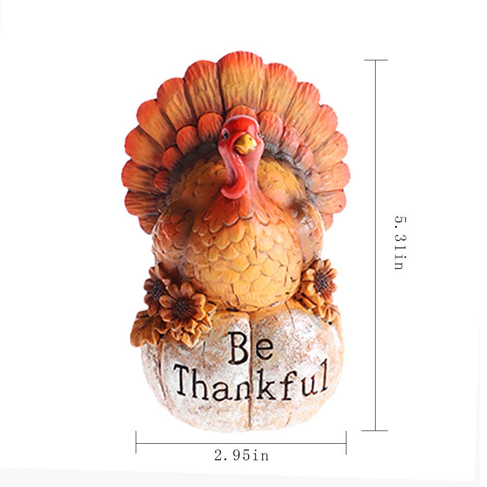 Thanksgiving Decorations Hand-Painted Turkey Pumpkin, Tabletop Turkey Fall Autumn Decor Bedroom Kitchen Thanksgiving