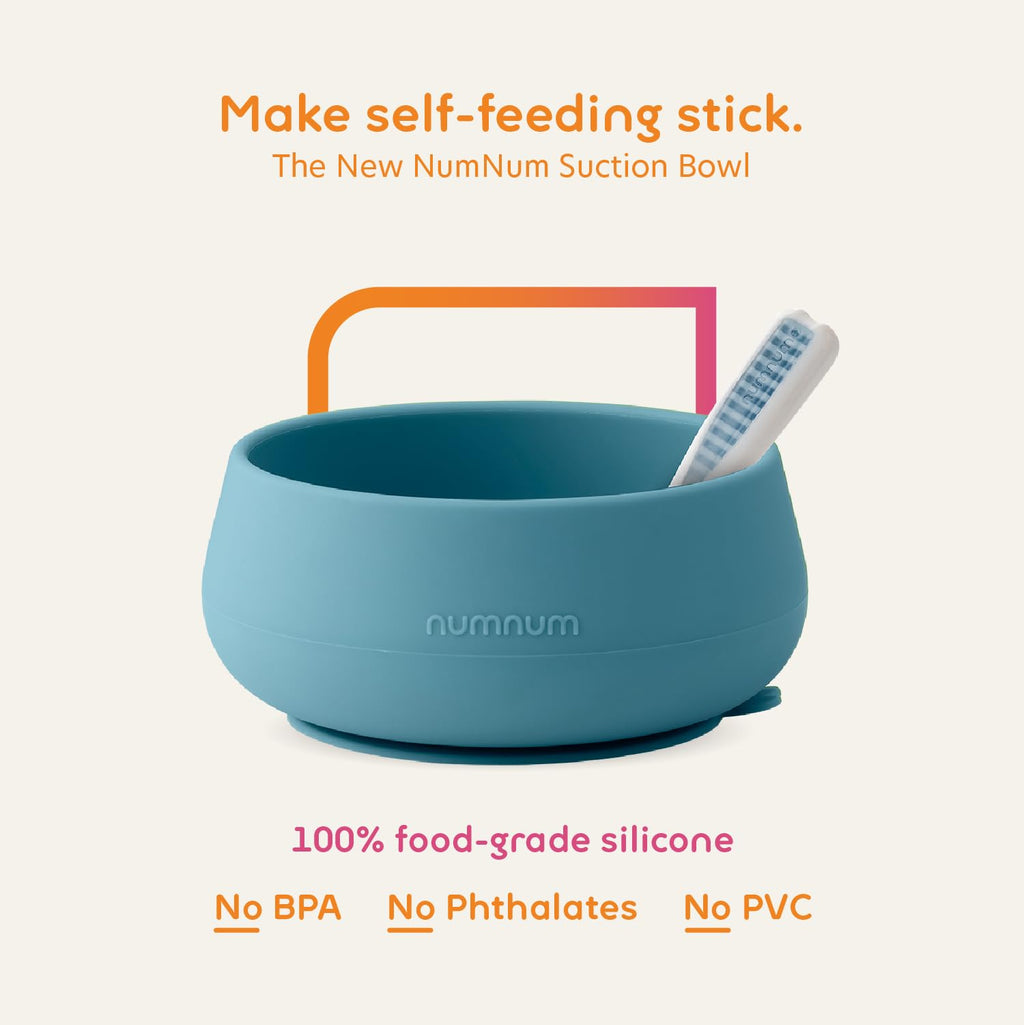 Baby Suction Bowl & Spoons Set 4+ Mo, Mauve