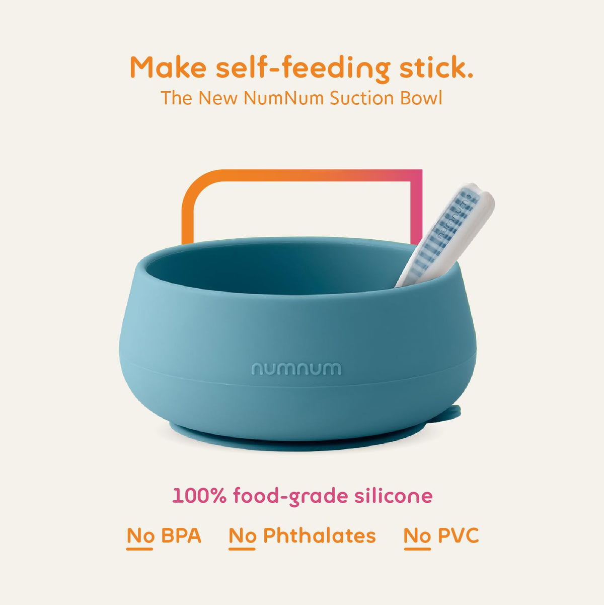 Baby Suction Bowl & Spoons Set 4+ Mo, Mauve