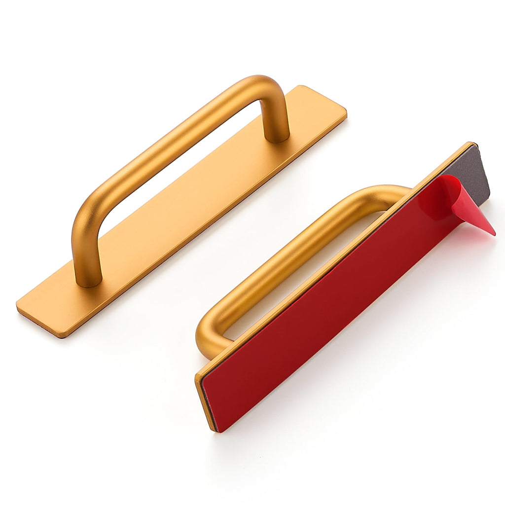 12 Pack Adhesive Handles Self Stick Instant Cabinet Handles 5.83", Gold