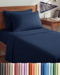 Queen 6 Piece Bed Sheet Set - Soft, Breathable & Cooling Sheets - Navy Blue