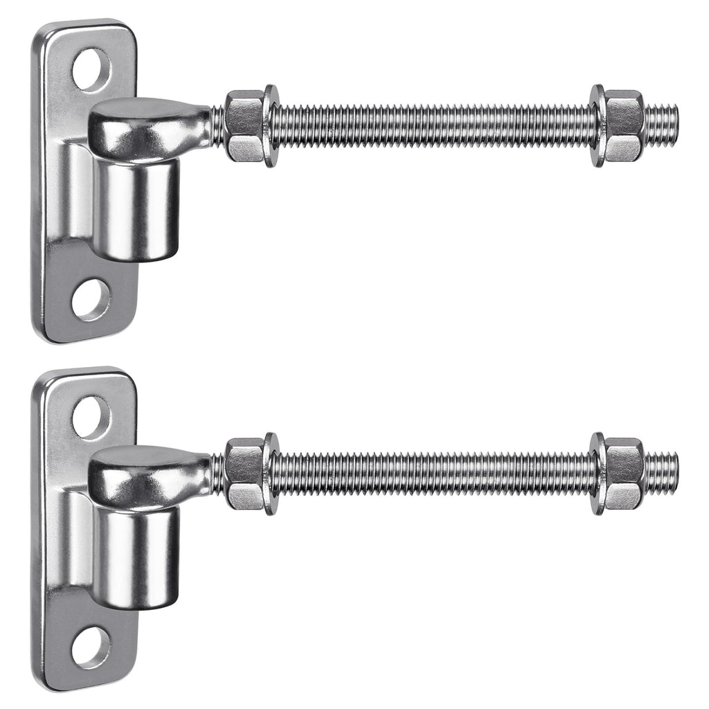 304 Stainless Steel Gate Hinges Set - Heavy Duty 8'' J Bolt and Wall Mount Hinges, One Piece with Non-Welded for Long