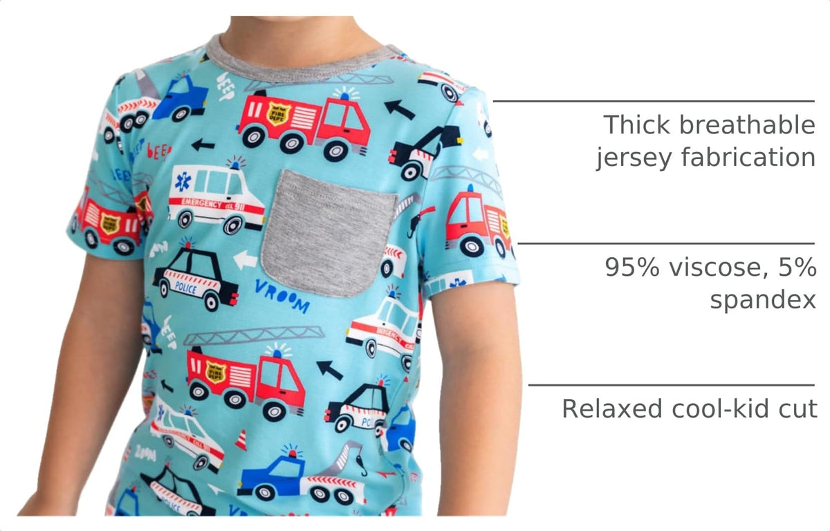 Short Sleeve Relaxed Pocket T-Shirt, Viscose from Bamboo, Toddler Girls & Boys Shirts, Toddler Clothes, to The