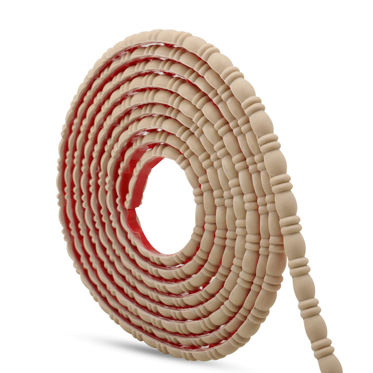 0.4" x 196.8" Peel and Stick Bead and Reel Trim, Wood-Tone