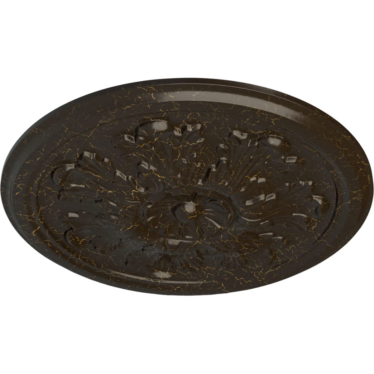 12 3/4"OD x 7/8"P Legacy Acanthus Ceiling Medallion (Fits Canopies up to 3 1/2"), Hand-Painted Stone Hearth Crackle