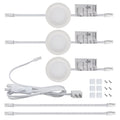 Wired LED Puck Lights (2.7Wx3) Plug-in Lighting Natural White (4000K), LED Cabinet Light Can Be Surface Mount or