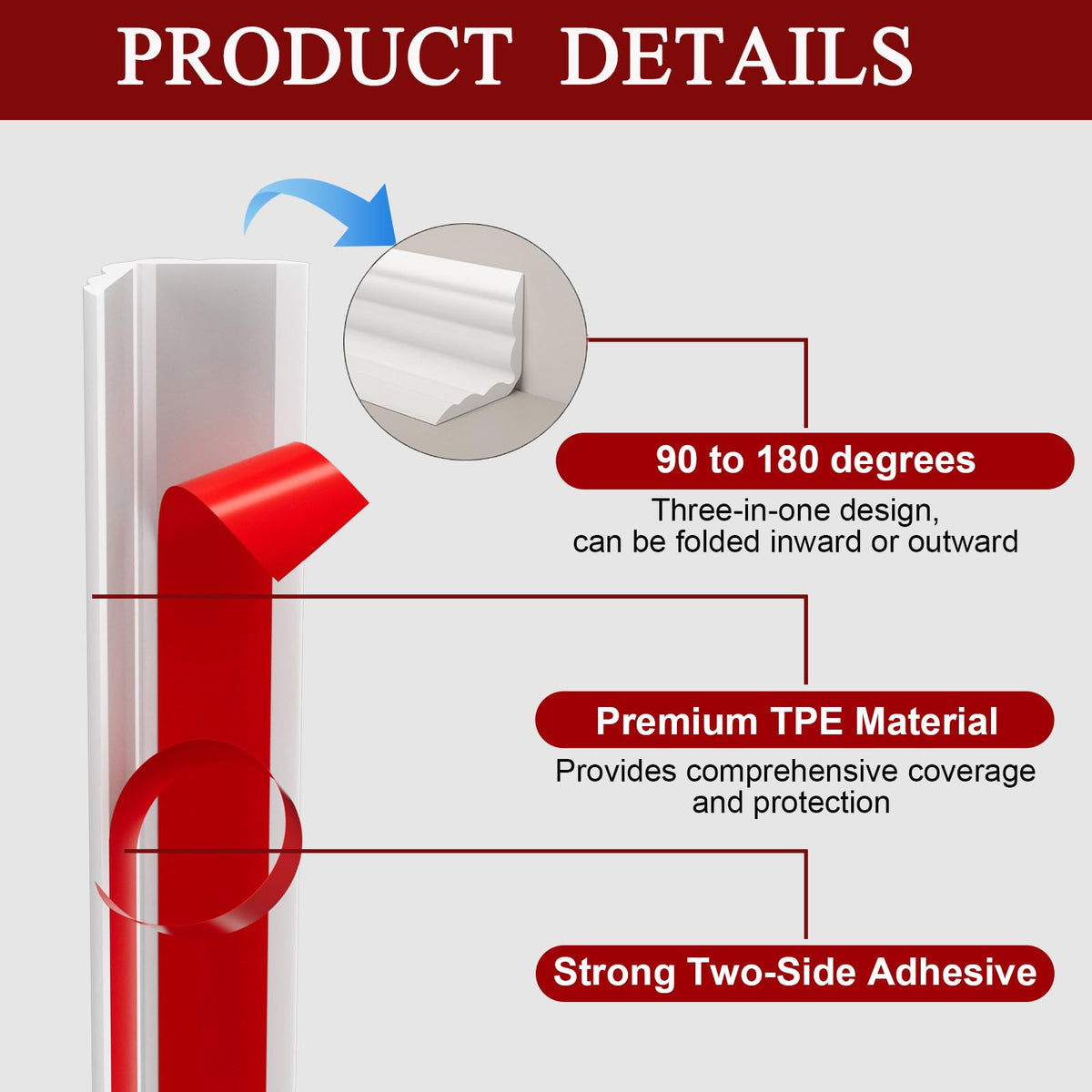 Wall Corner Protector Trim, 10.5 Feet Flexible Inside & Outside Corner Guard Trim, Peel and Stick Corner Molding