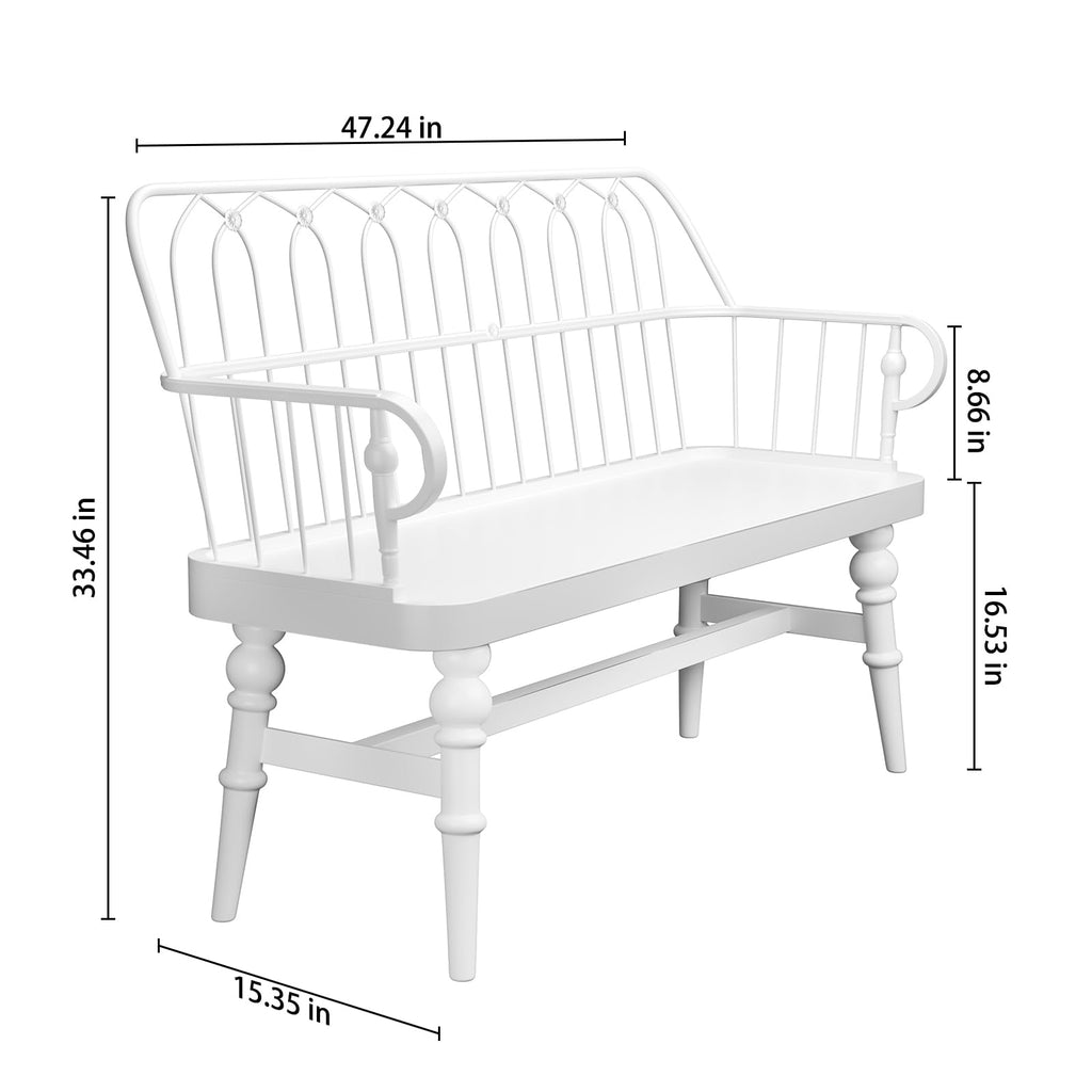 Entryway Bench, Spindle Back Wooden Dinning Bench, Farmhouse Foyer Bench, Dinning Room, Mudroom