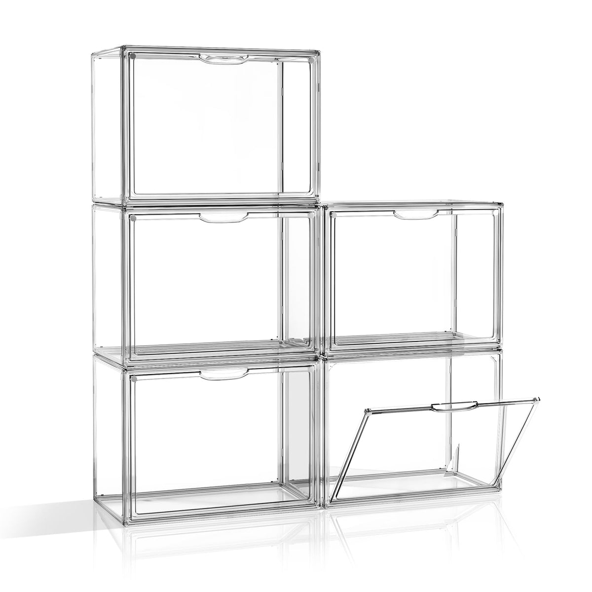 Clear Purse Organizer for Closet, 5 Pack Handbag Storage Organizer, Acrylic Display Case for Collectibles , Stackable