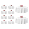 White Round Tablecloths 10 Pack, 120 Inches in Diameter, Stain- & Wrinkle- Resistant, Machine Washable Table Clothes