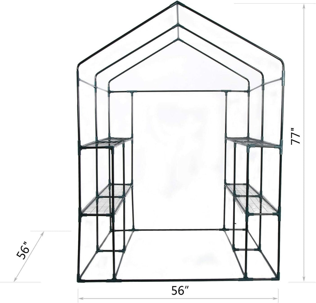 8 Shelves Greenhouse Portable Mini Walk in Outdoor Green House 2 Tier New