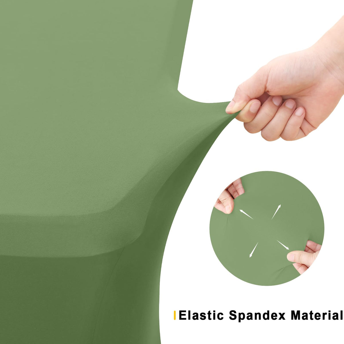 2 Pack Spandex Table Cloth 8FT, Elastic Fitted Sage Green Tablecloth