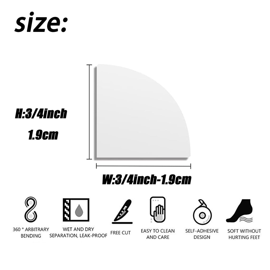 3/4′′Flexible Quarter Round Molding Peel And Stick Rubber Trim Molding 16.4Ft Double-Sided Self-Adhesive Strips.DIY