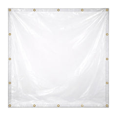 Outdoor Clear Curtains Waterproof - 18 oz Outdoor Tarp Clear Vinyl Curtains, Gazebo Curtains with Brass Grommets for