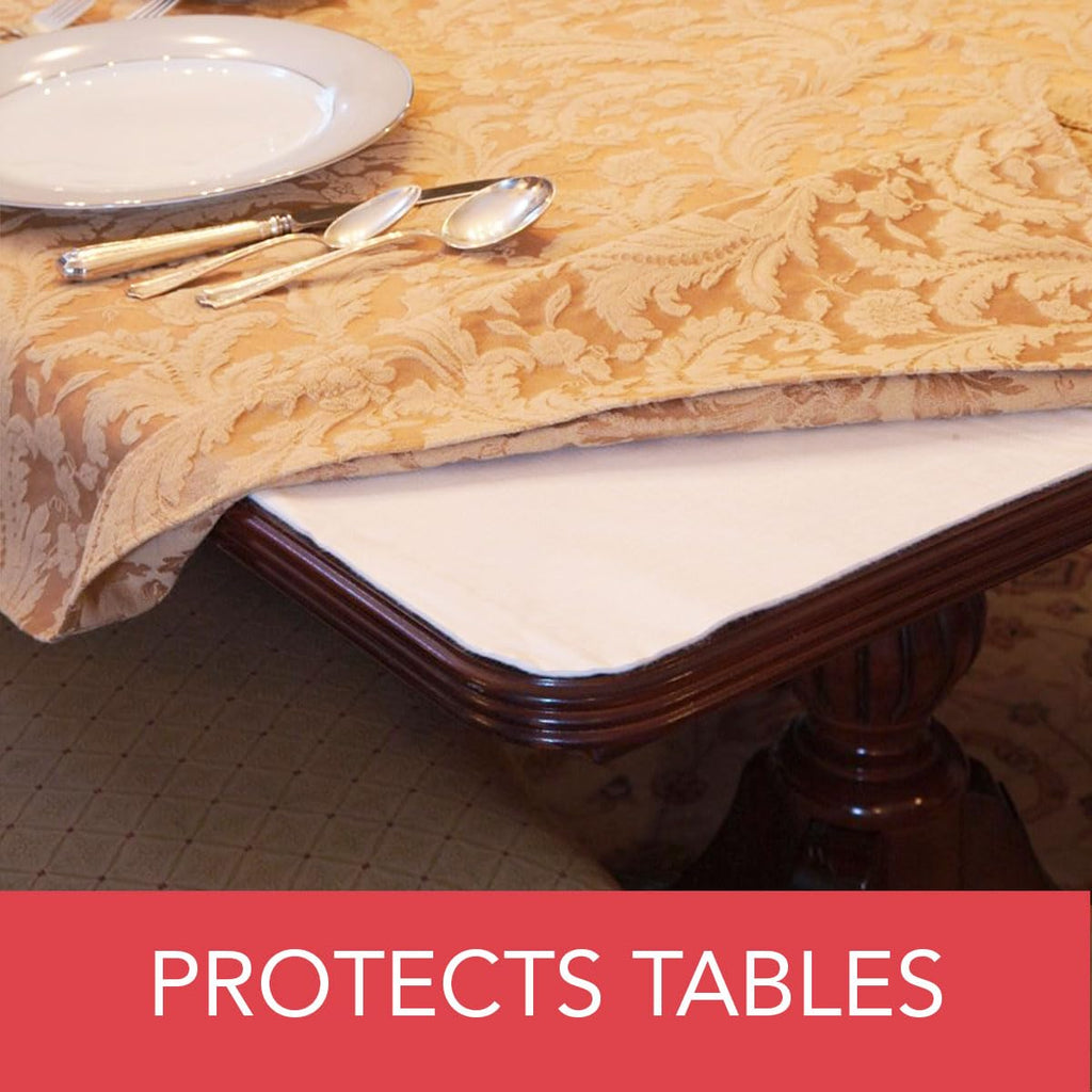 Deluxe Cushioned Heavy-Duty Table Pad Protector Table - 70" x 90" Oblong Waterproof Vinyl Table Padding Under
