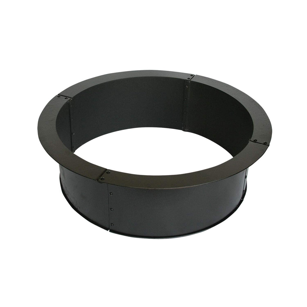 28" Round Heavy-Duty Steel Fire Ring, Portable Compact Outdoor Fire Ring, Black