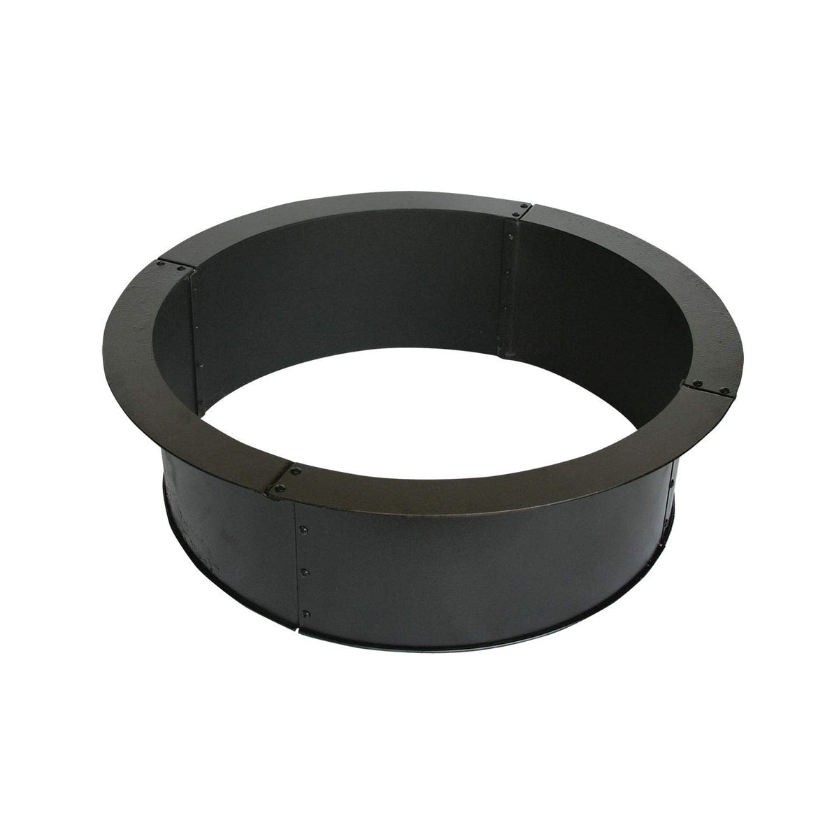 28" Round Heavy-Duty Steel Fire Ring, Portable Compact Outdoor Fire Ring, Black