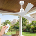 52-Inch Solid Wood Ceiling Fan with Three Sculpted Blades, No Light