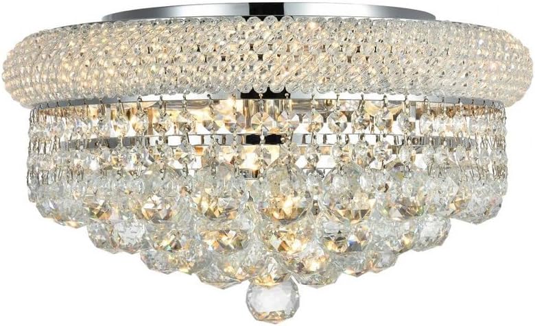 Eight-Light Flush Mount Crystal Chandelier, Classic Collection