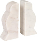 Decorative Marble Wave Bookends, Mottled White