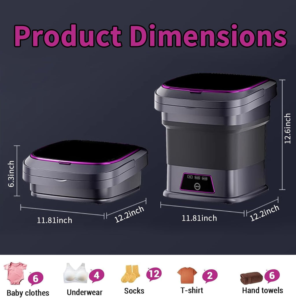Mini Portable Washing Machine 16L, Foldable Mini Washer with Spin Dryer Basket, 3 Wash Modes for Small Loads (Baby