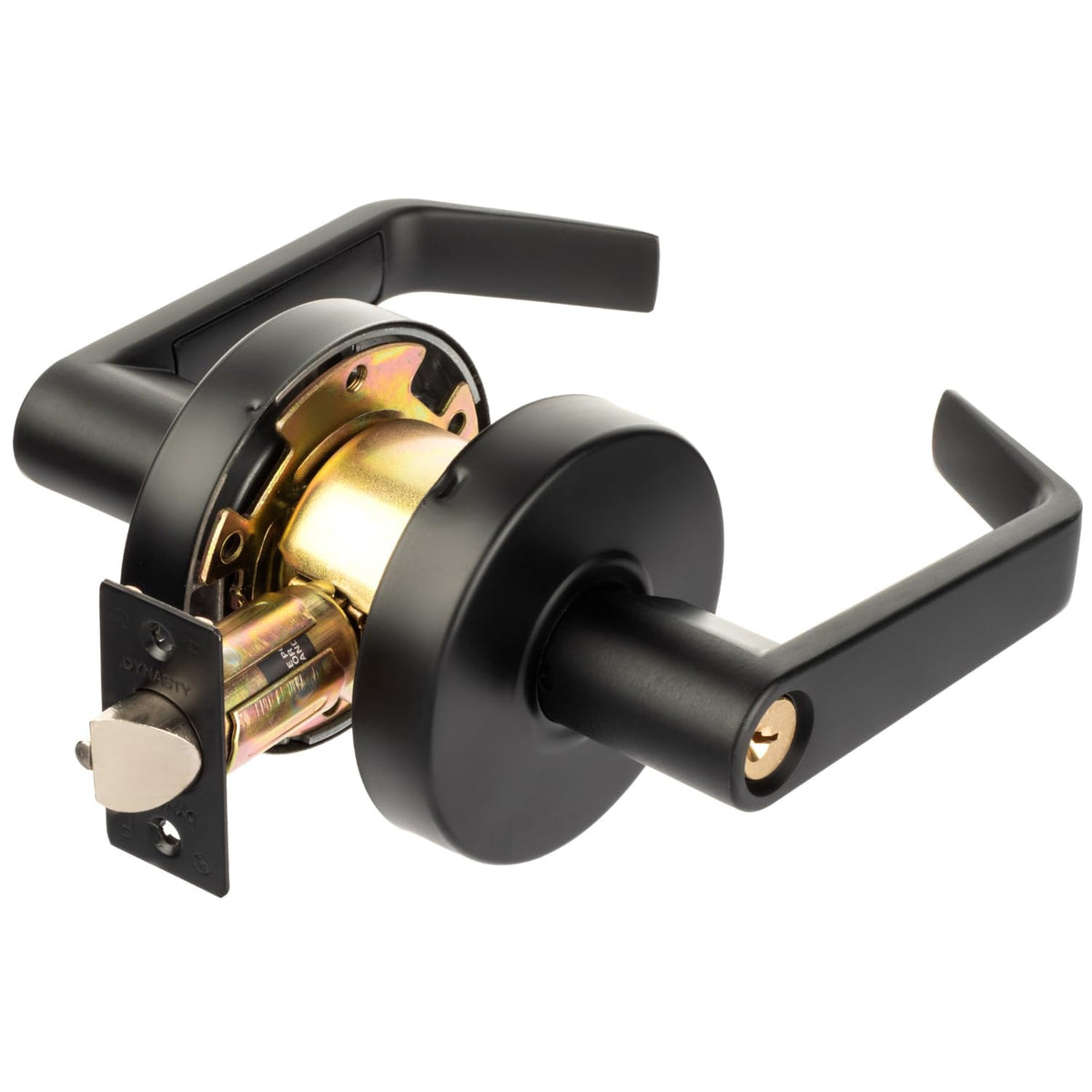 Augusta Classroom Lever Lockset, ADA, Grade 2, Flat Black