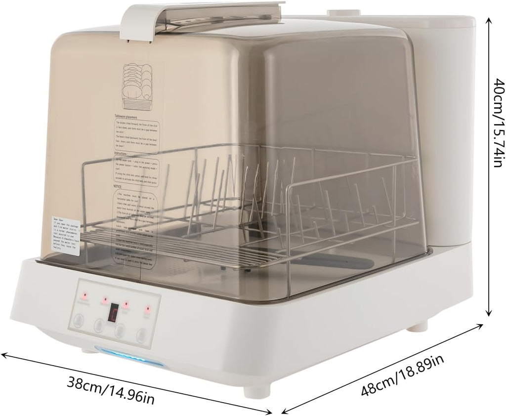 Countertop Dishwashers, 800W Portable Dishwasher Featuring with 6L(1.59G) Built-in Water Tank