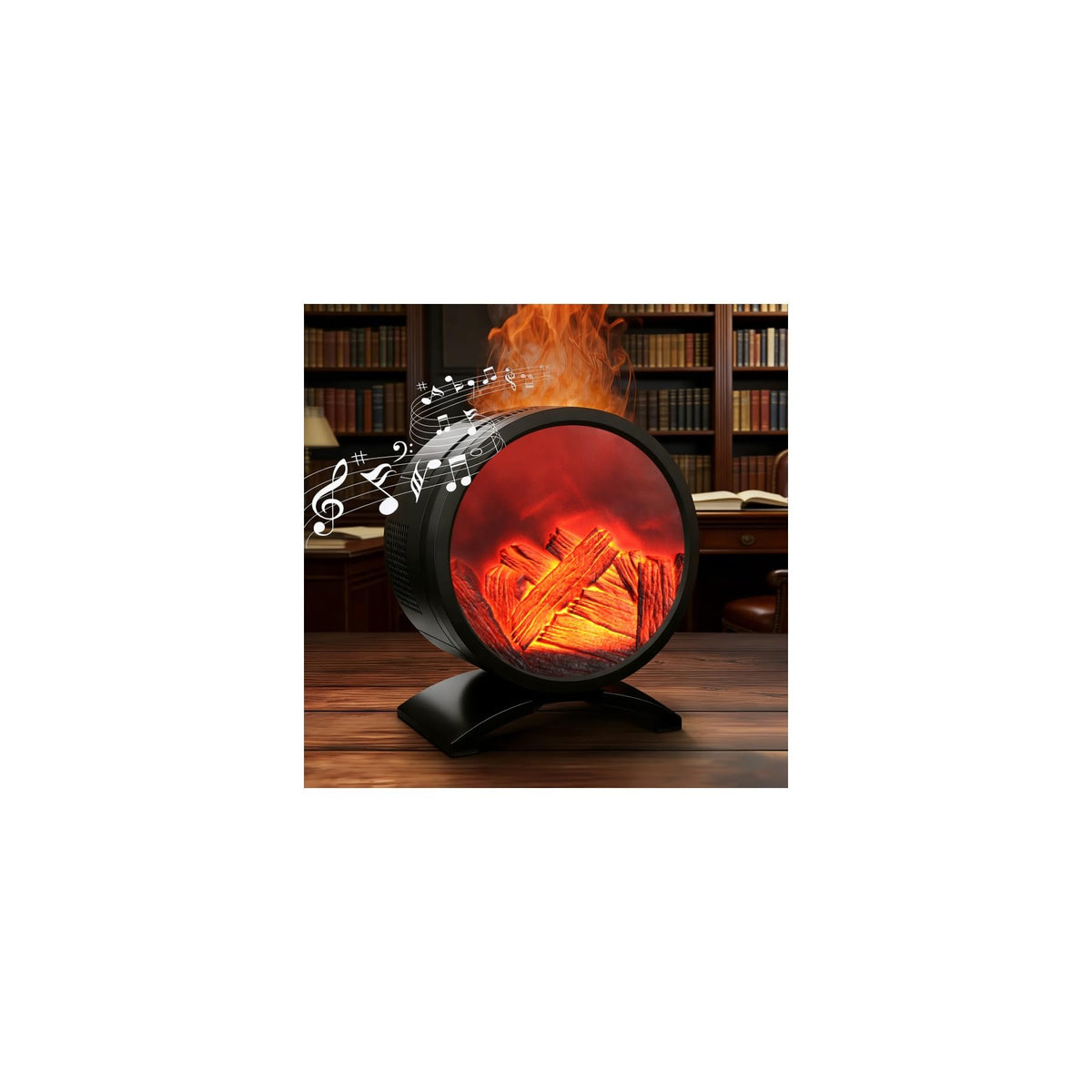 Fireplace Flame Oil Diffuser with Speaker & 260mL Fire Oil Diffuser, Essential Oil Diffuser 5 Color Fire Aroma