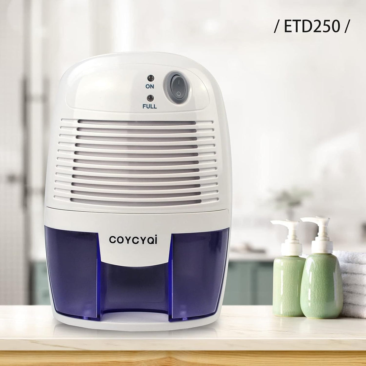 Small Dehumidifier,12V3A adapter，1200 Cubic Feet (215 sq ft) Portable Mini Dehumidifier Quiet Use for High Humidity in Home, Bathroom, Bedroom, Office, Basements, Wardrobe Closet,RV